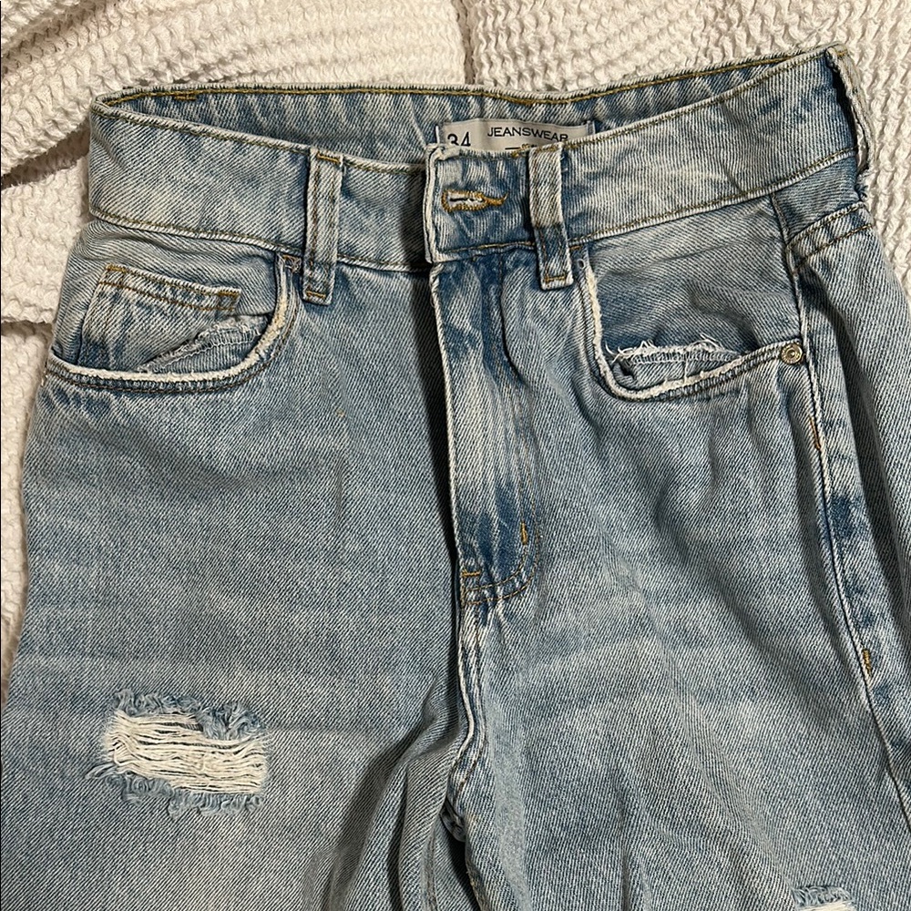 Distressed Light Blue Jeans - Picture 2 of 4